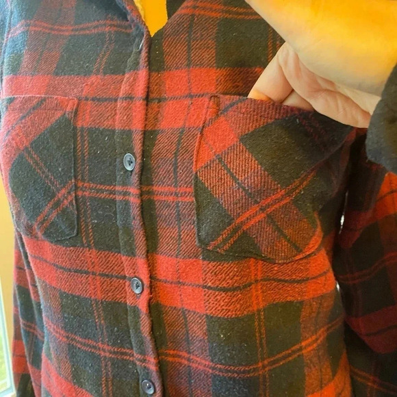 Ci Sono Plaid Collection Faux Sherpa Line Button Up Skacket Women Size S - Picture 5 of 7